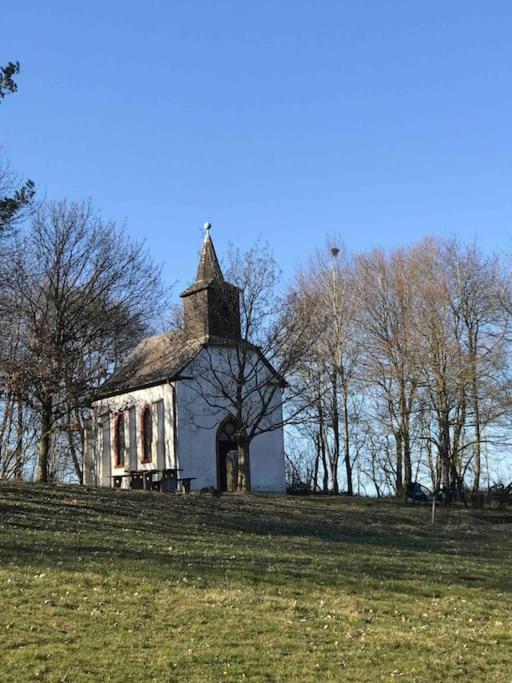 Eifelhausaufzeit-Vulkaneifel-Architekten-Chalet Mit Sauna Im Vulkankrater Immerath Exteriér fotografie