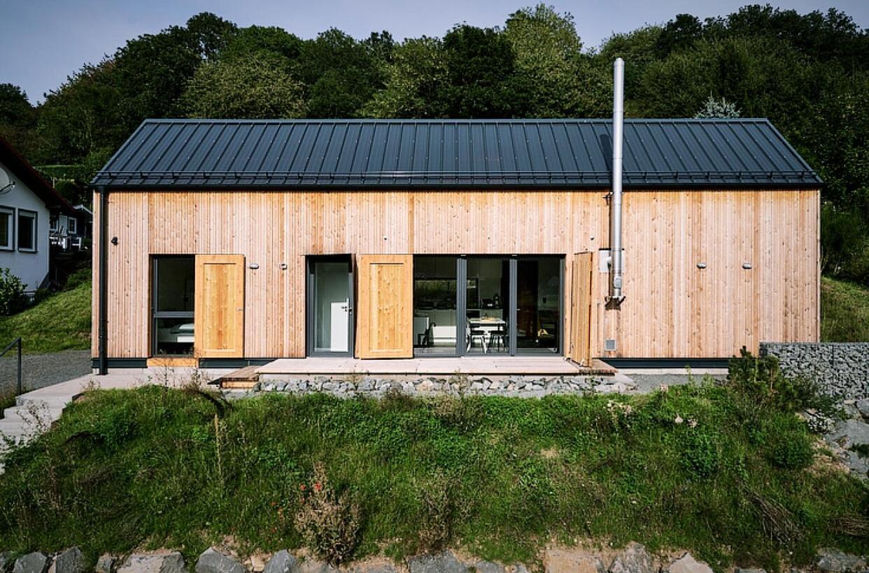 Eifelhausaufzeit-Vulkaneifel-Architekten-Chalet Mit Sauna Im Vulkankrater Immerath Exteriér fotografie